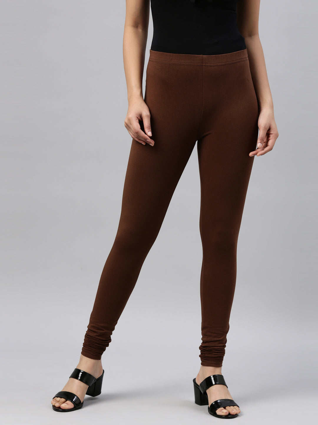 Brown Ankle Fit Leggings for Women
