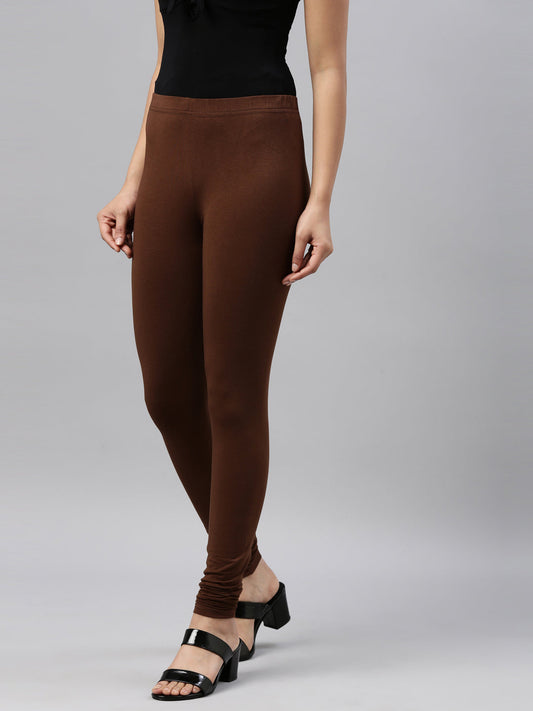 Brown Ankle Fit Leggings for Women