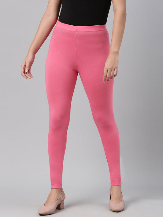 Light Pink Ankle Fit Leggings for Women