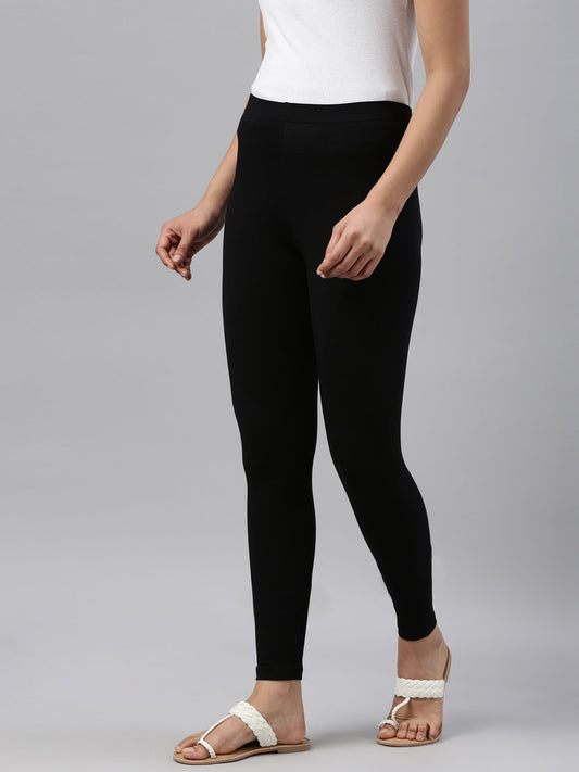 Black Ankle Fit Leggings for Women