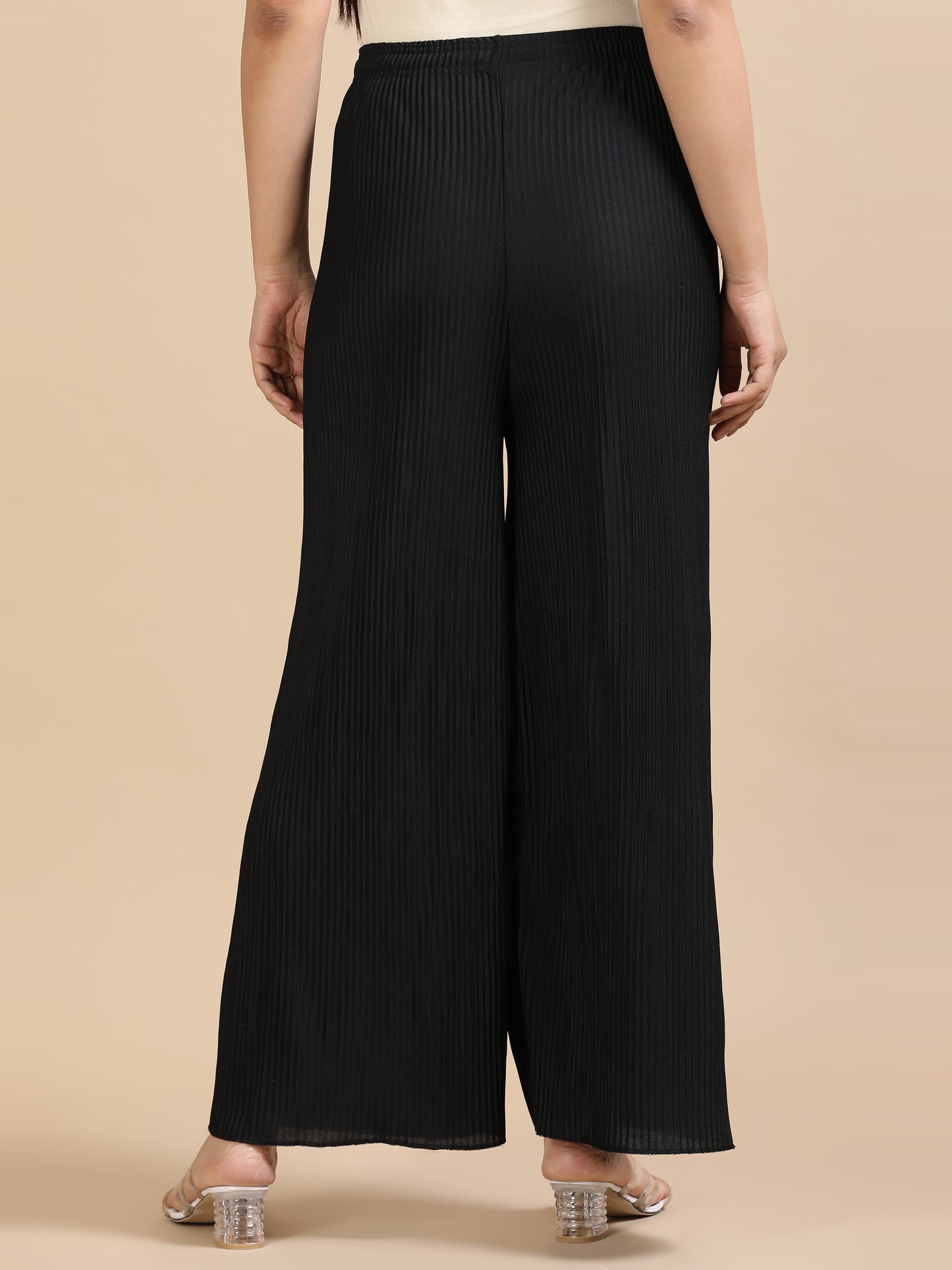 Classic Black Pleated Palazzo Pants
