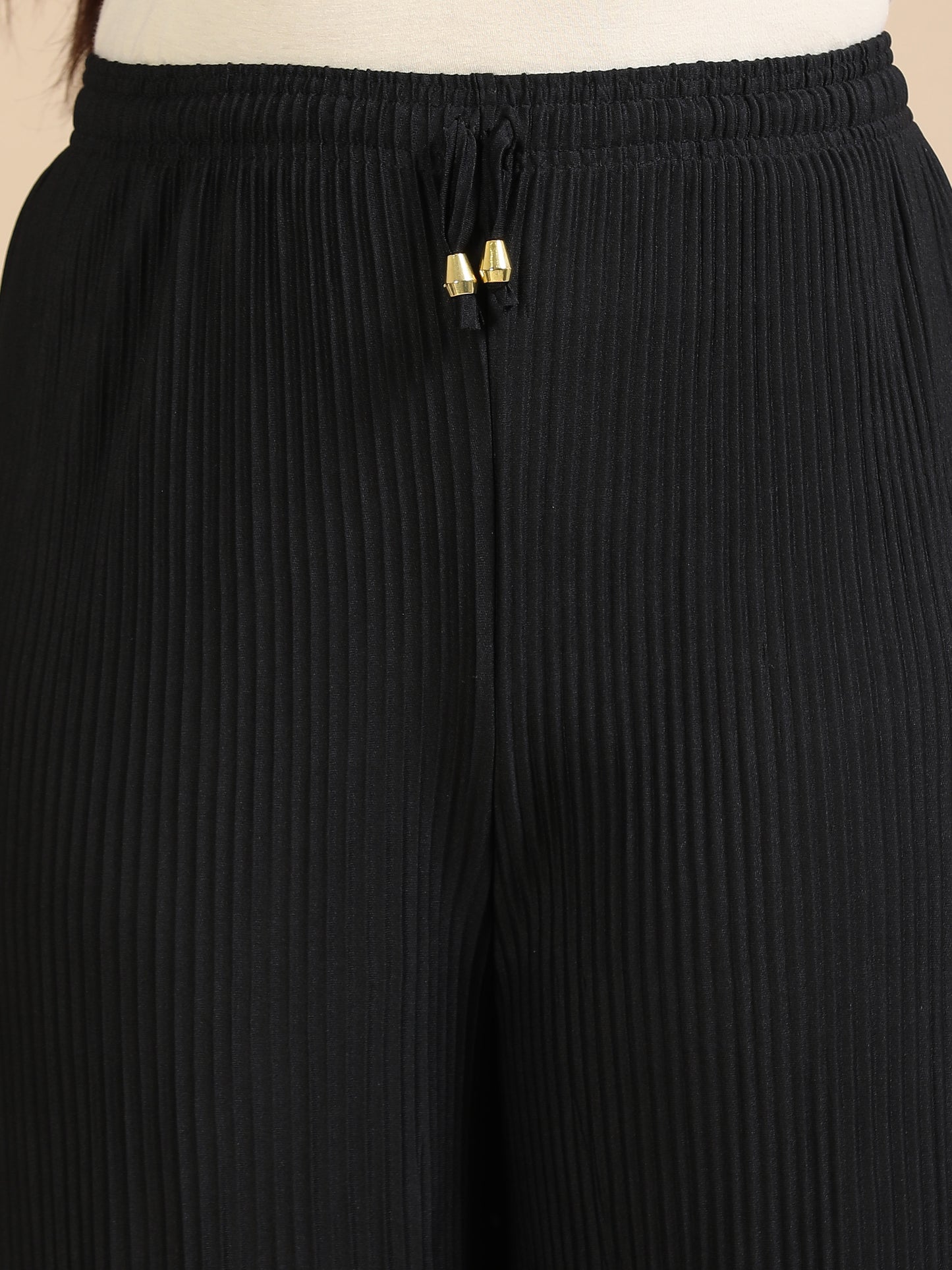 Classic Black Pleated Palazzo Pants