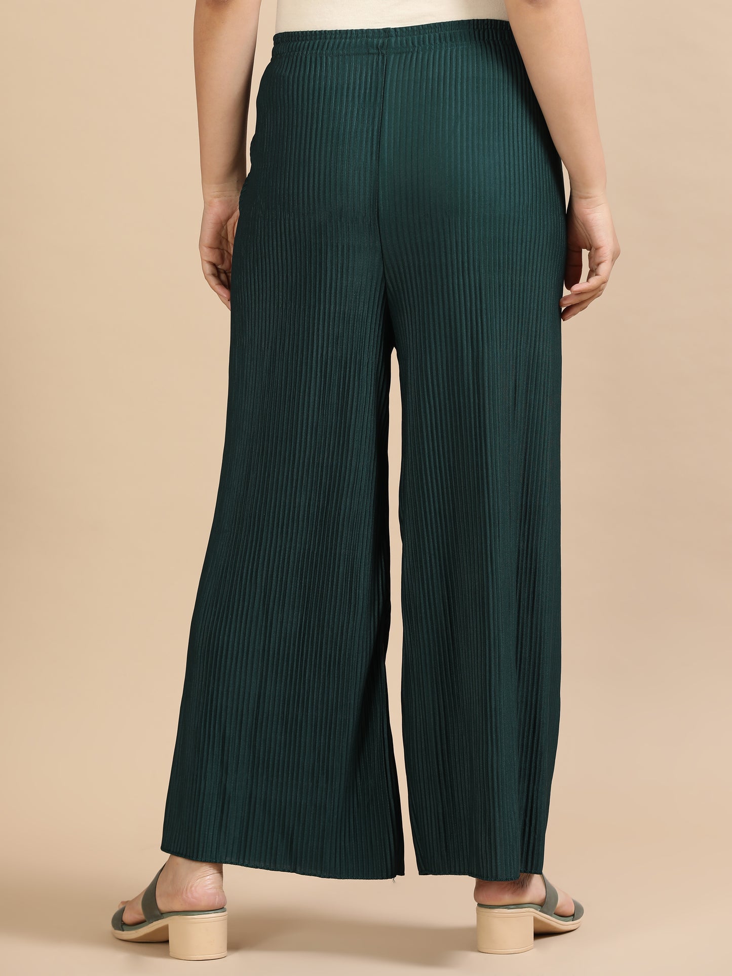 Emerald Green Pleated Palazzo Pants