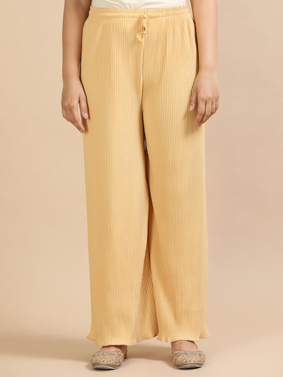 Women’s Solid Pleated Wide-Leg Palazzo Pants