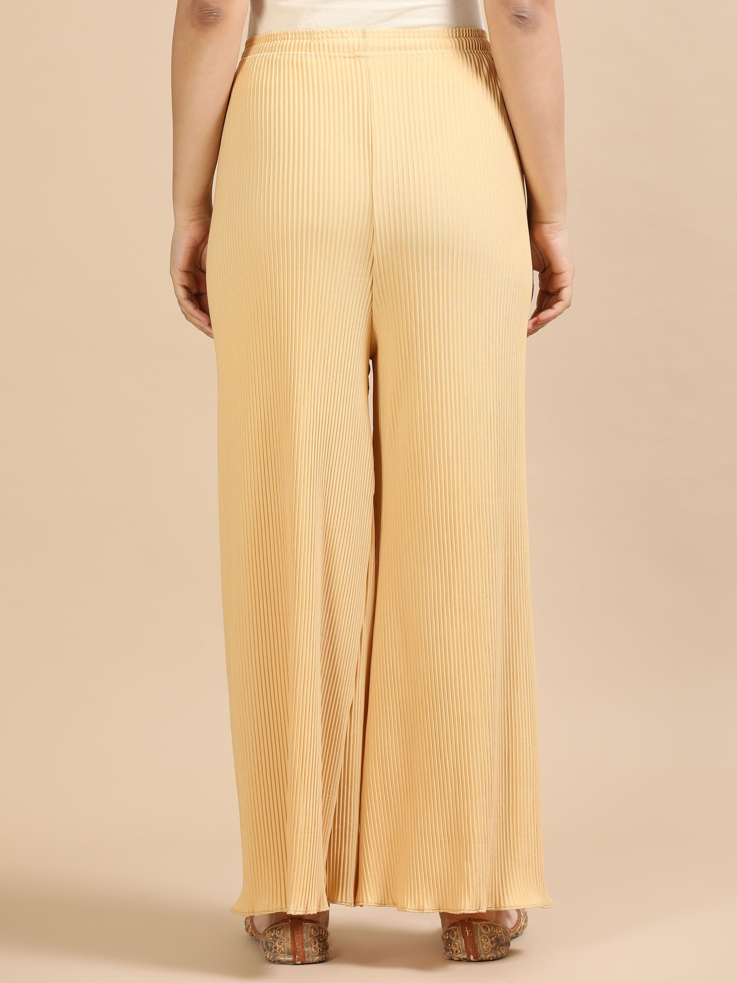 Women’s Solid Pleated Wide-Leg Palazzo Pants