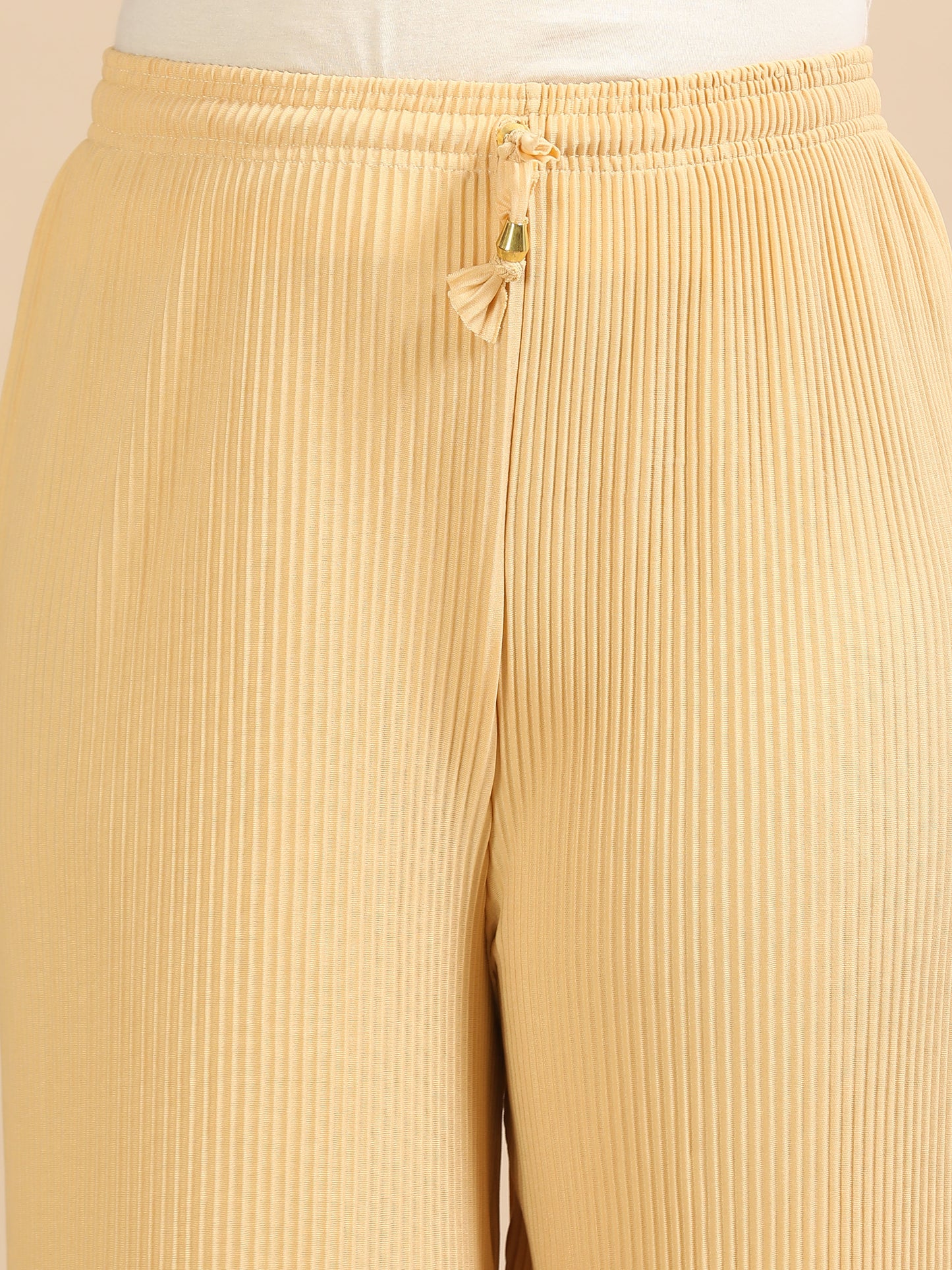 Women’s Solid Pleated Wide-Leg Palazzo Pants