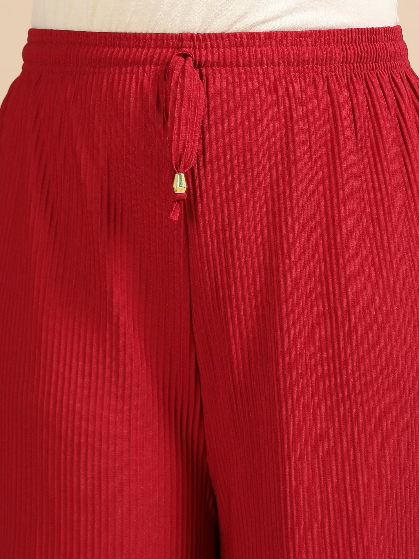Women’s Solid Pleated Wide-Leg Palazzo Pants