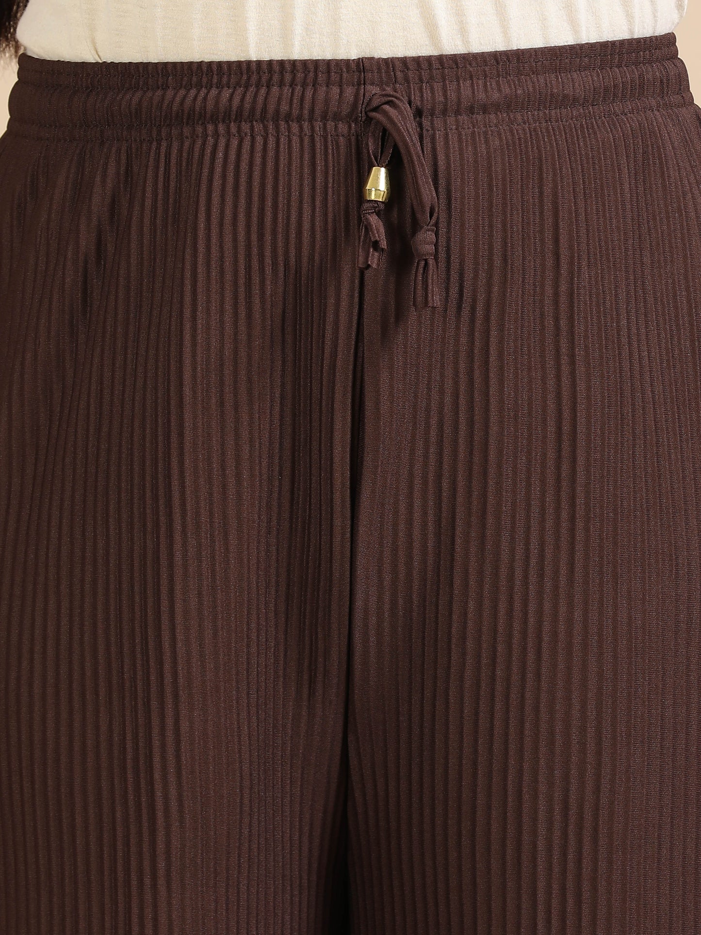 Chocolate Brown Pleated Palazzo Pants