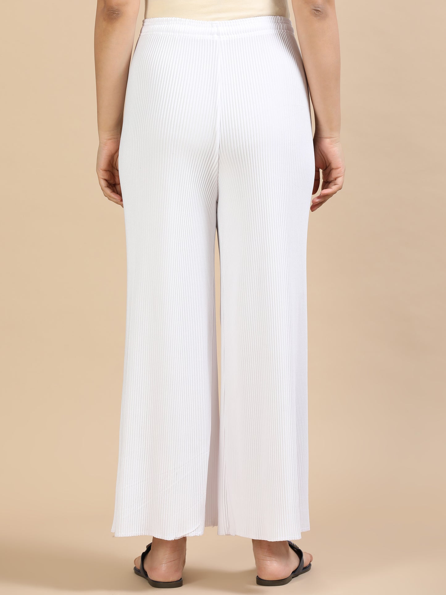 Women’s Solid Pleated Wide-Leg Palazzo Pants