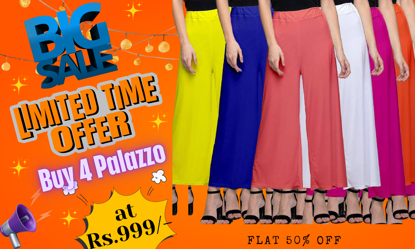 Buy 4 Palazzo Pants at Rs.999