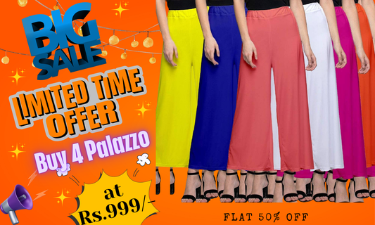 Buy 4 Palazzo Pants at Rs.999