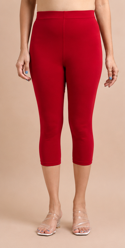 3/4 Capri Leggings – Cherry Red
