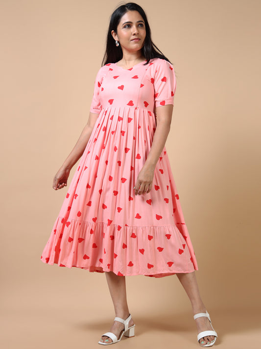 Feeding Pink Floral Maternity Kurti