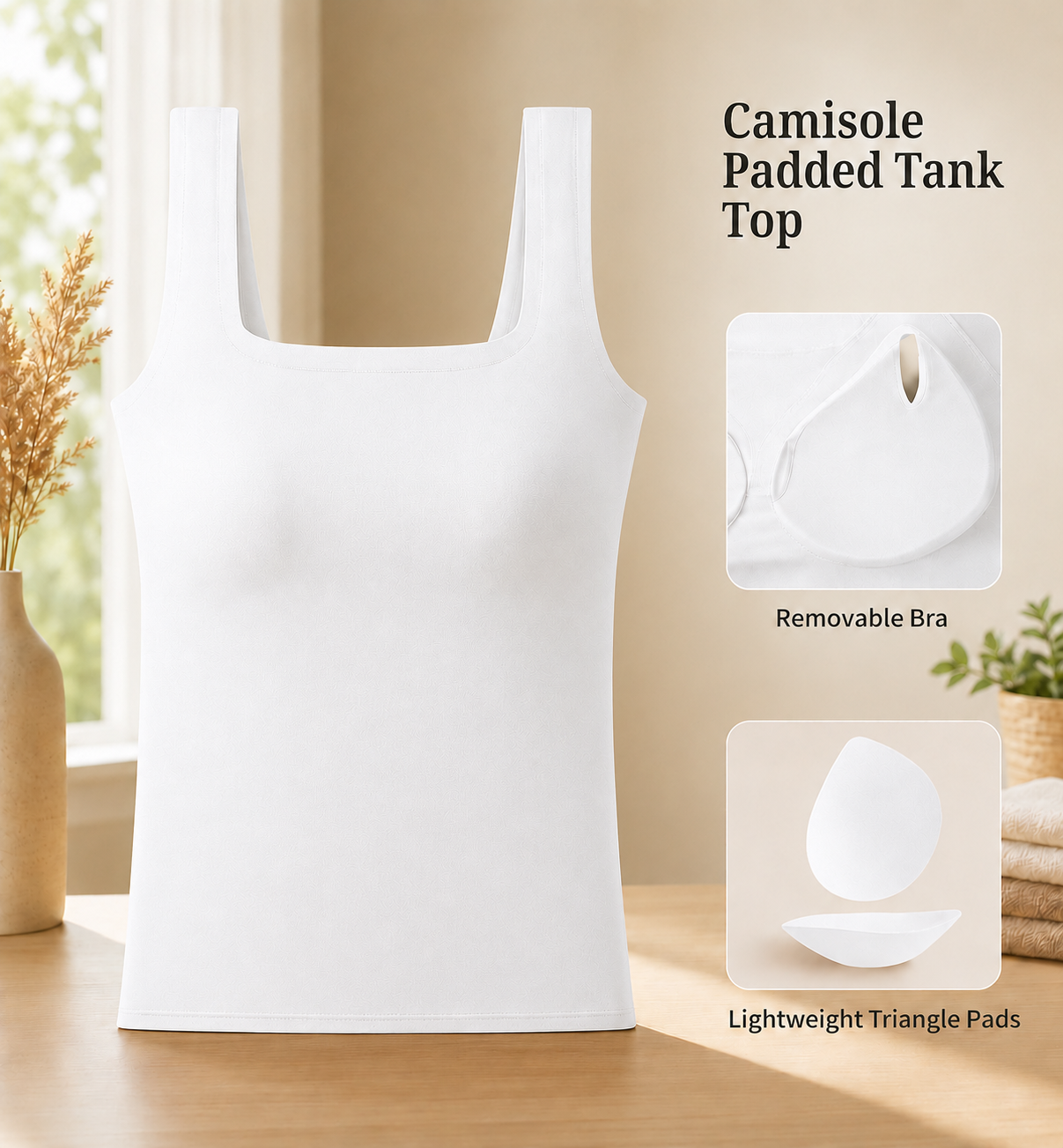 Padded Tank Top-Pack of 4-....