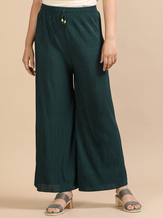 Emerald Green Pleated Palazzo Pants