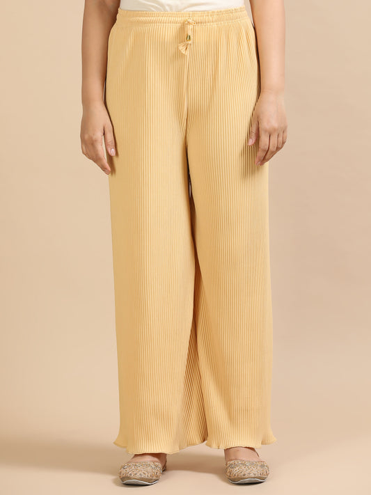Women’s Solid Pleated Wide-Leg Palazzo Pants