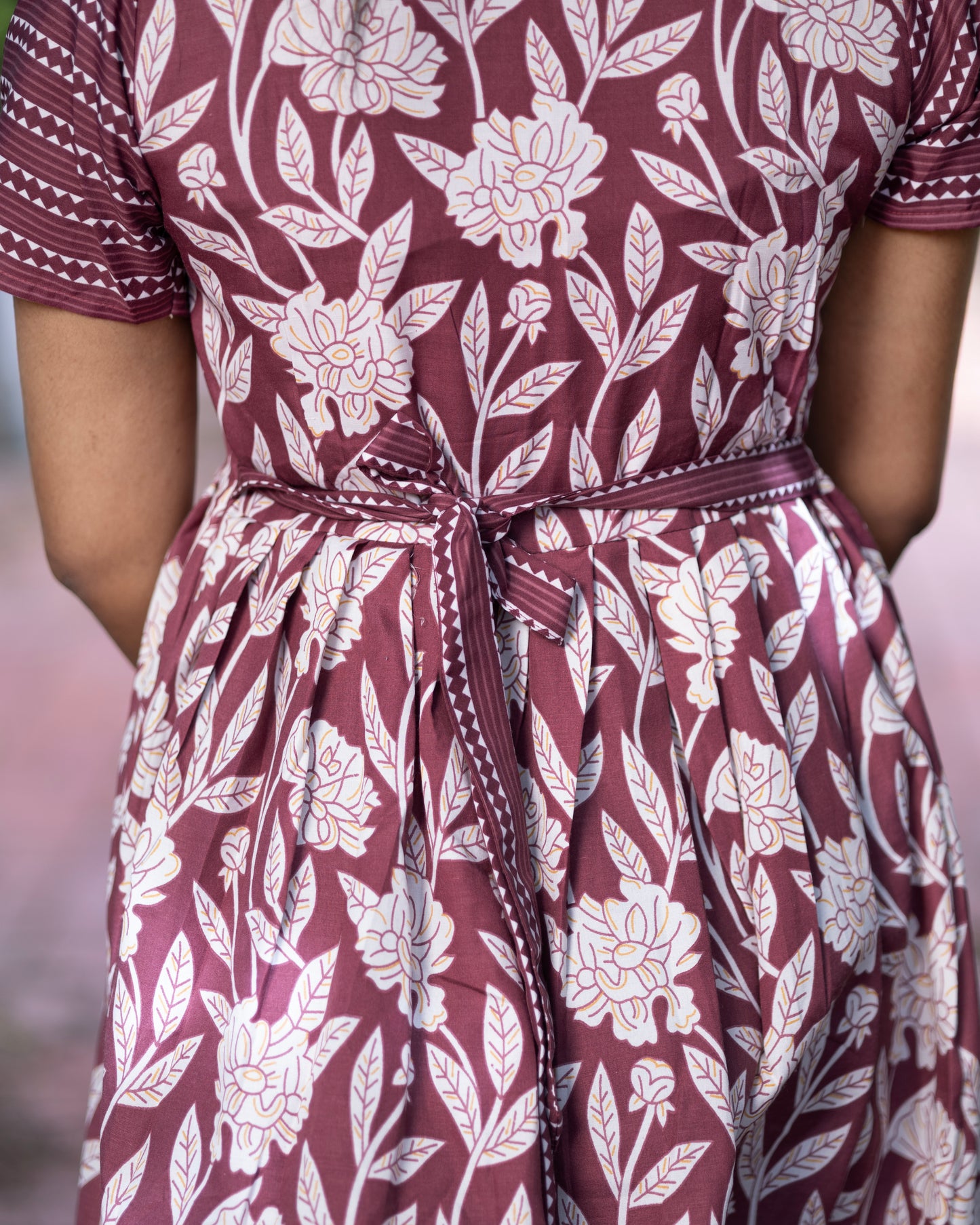 Feeding Women's Maxi Nighty – Full-Length Nightwear-Maroon