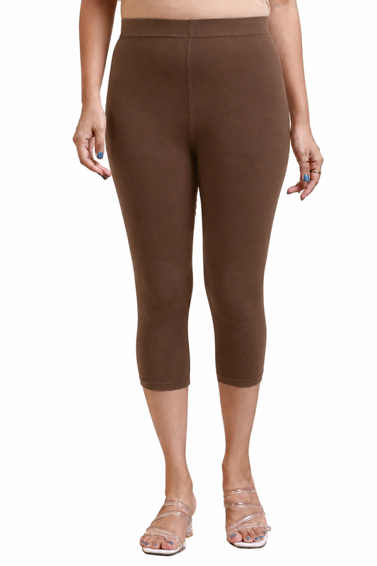3/4 Capri Leggings – Brown