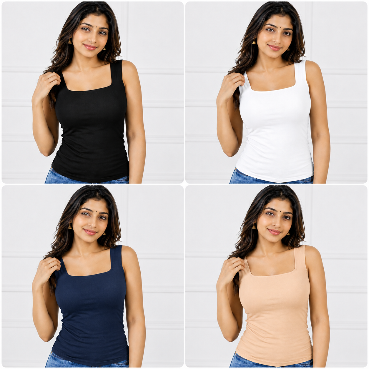 Padded Tank Top-Pack of 4-..