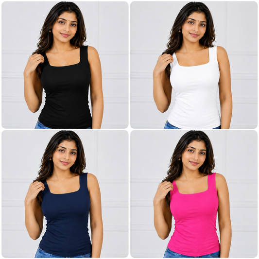 Padded Tank Top-Pack of 4