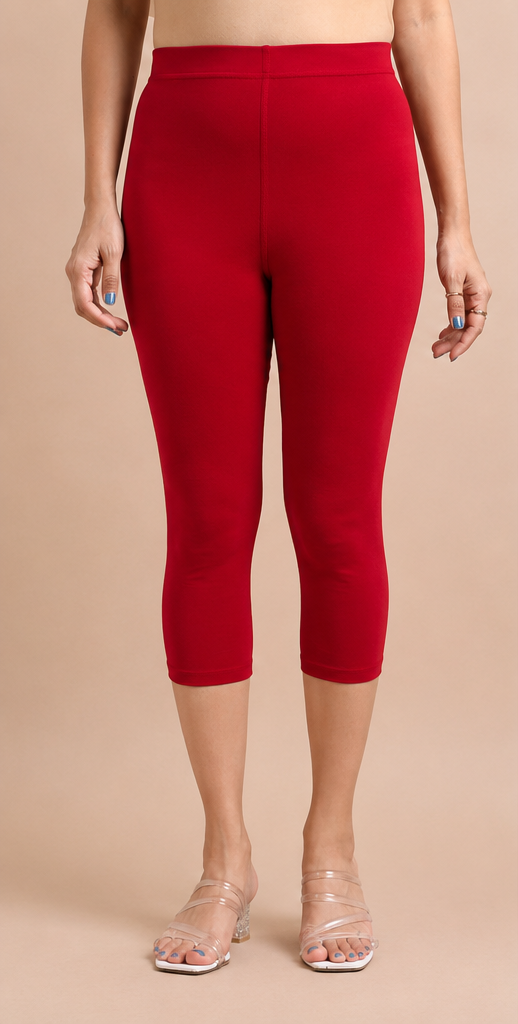 3/4 Capri Leggings – Cherry Red