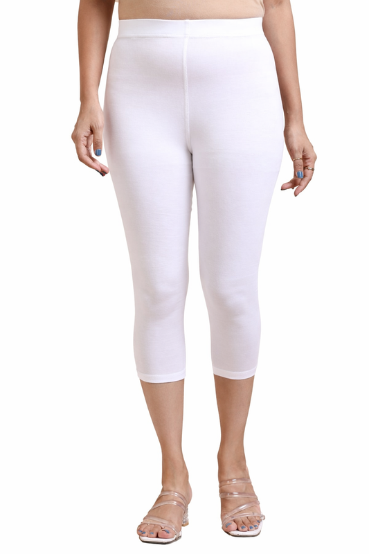 3/4 Capri Leggings – White