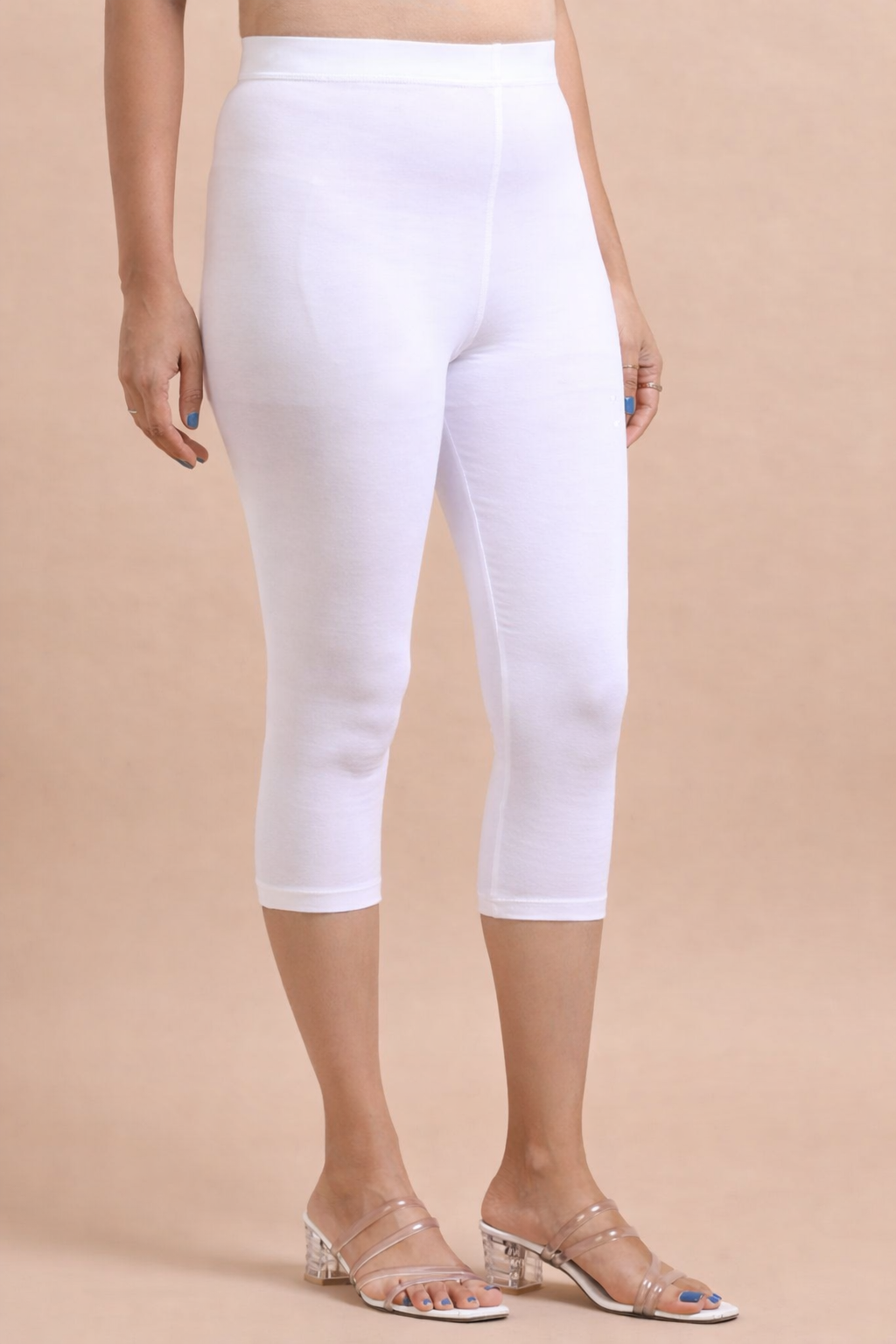 3/4 Capri Leggings – White
