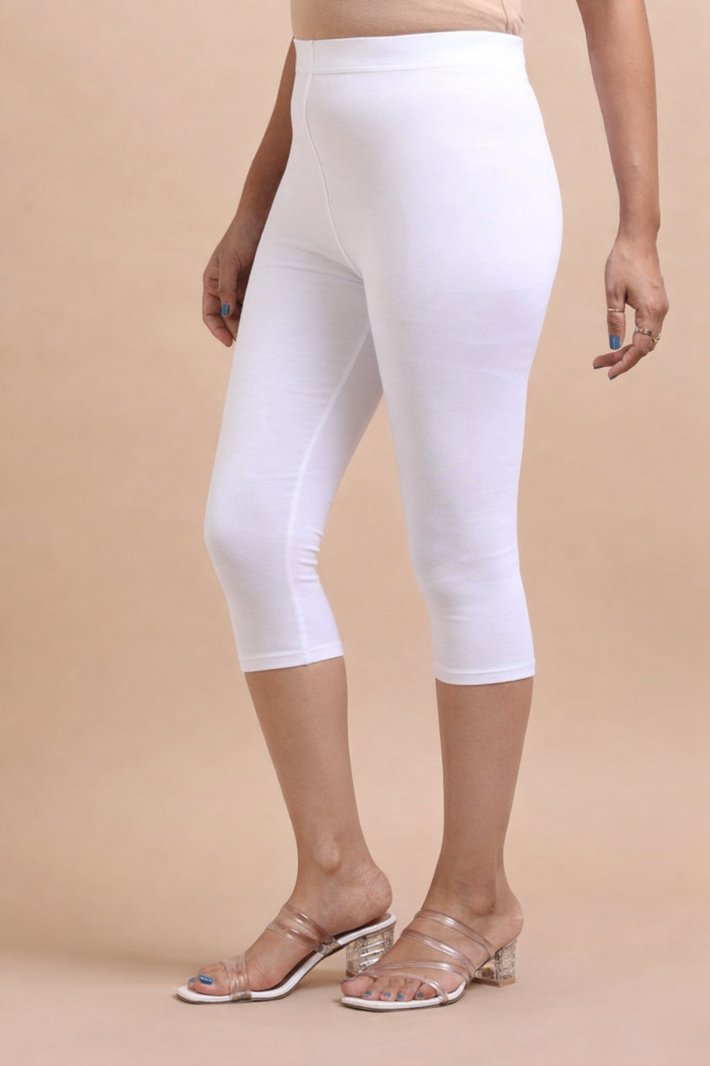 3/4 Capri Leggings – White